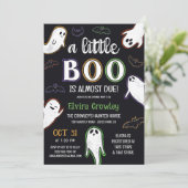 Griezelige kleine Boo Halloween babyborrel Kaart (Staand voorkant)
