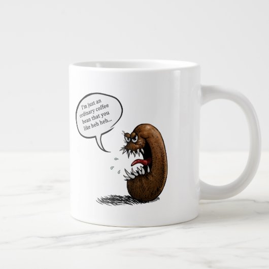 Griezelige koffieboon grote koffiekop (Rechts)