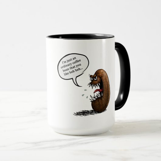 Griezelige koffieboon mok (Voorkant rechts)