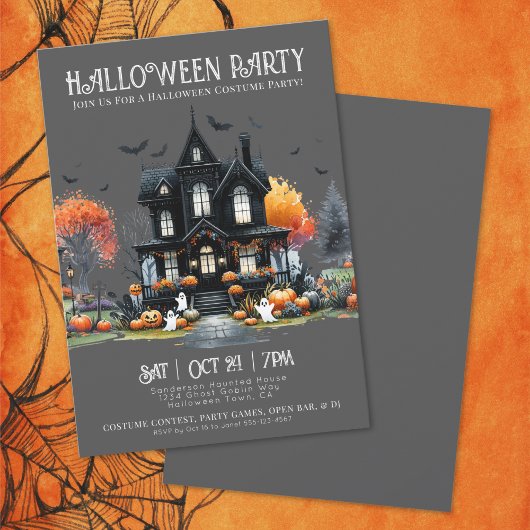 Griezelige kostuum Halloweenfeest uitnodiging