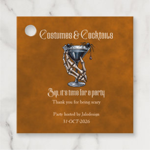 Griezelige Kostuums Cocktails Oranje Halloween-fee Bedankjes Labels