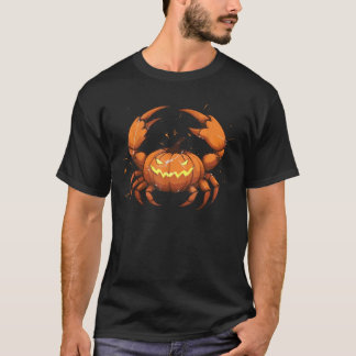 Griezelige Krab Pompoen Schattig Gemakkelijk Lui D T-shirt