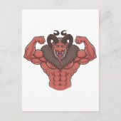 Griezelige Krampus Kerst Flexende Spier Fitness Uitnodiging Briefkaart (Voorkant)