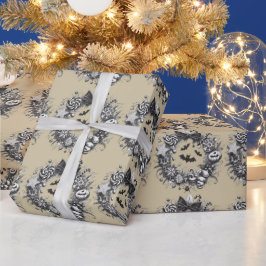 Griezelige krans cadeaupapier