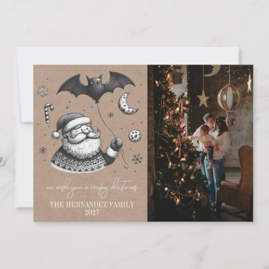 Griezelige krans feestdagenkaart (Voorkant)