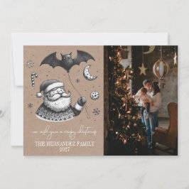 Griezelige krans feestdagenkaart