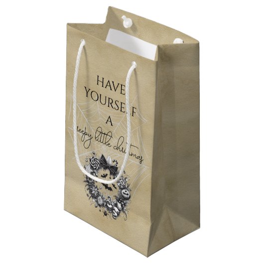 Griezelige krans klein cadeauzakje (Voorkant Gekanteld)