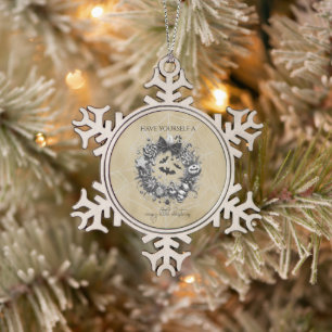 Griezelige krans tin sneeuwvlok ornament