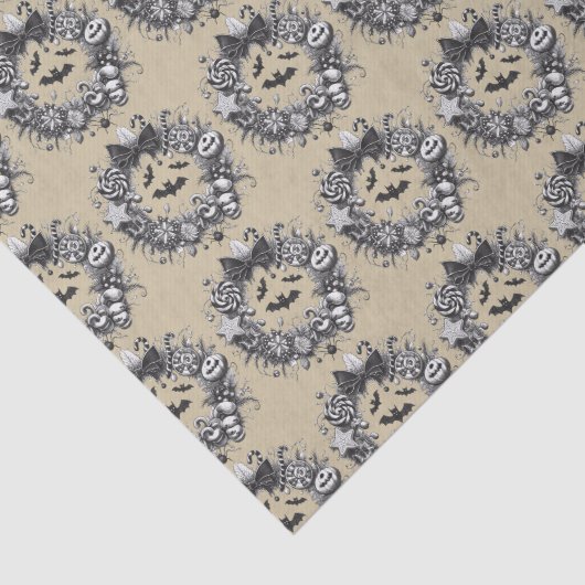 Griezelige krans tissuepapier (Detail)