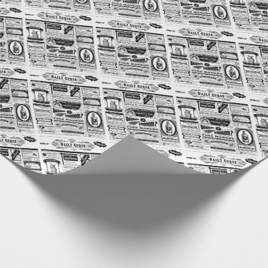 griezelige krant cadeaupapier (Hoek)