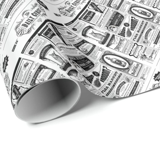 griezelige krant cadeaupapier (Rol Hoek)