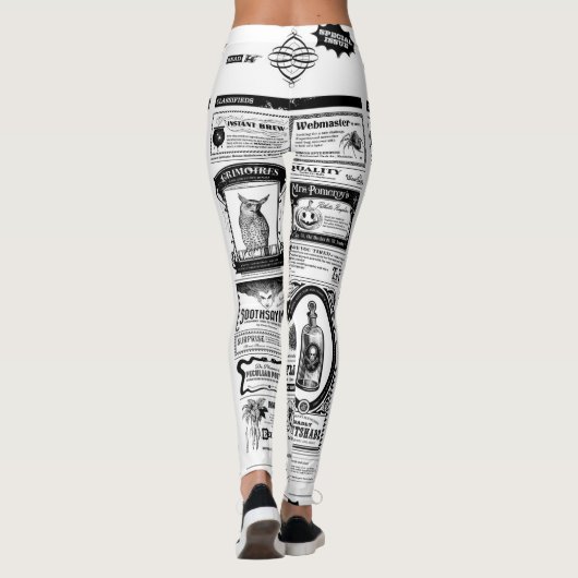 Griezelige krant leggings (Achterkant)