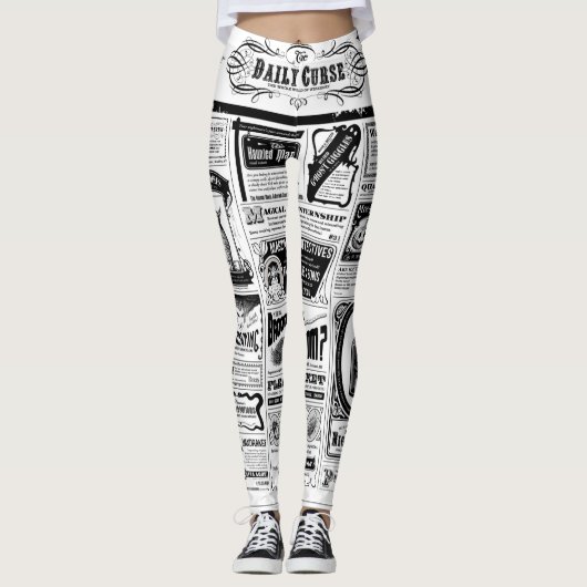 Griezelige krant leggings (Voorkant)