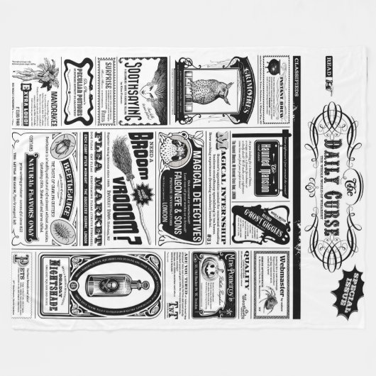 Griezelige krantendeken fleece deken (Voorkant (Horizontaal))