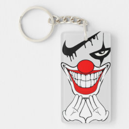 Griezelige Kwaadaardige Clown Glimlach Goth Horror Sleutelhanger