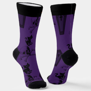 Griezelige lavendel & zwarte Halloween-sokken met Sokken
