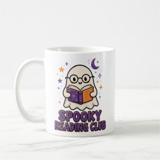 Griezelige leesclub Schattig spook leest boek Koffiemok