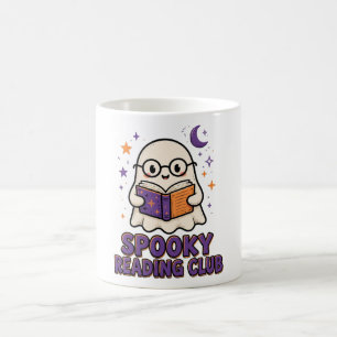 Griezelige leesclub Schattig spook leest boek Koffiemok