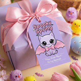 Griezelige Lente Vleermuis Lavendel Pastel Goth Ca Cadeaulabel