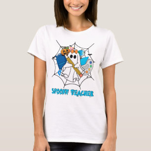 Griezelige leraar Halloween geest potlood T-shirt