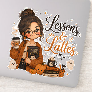 Griezelige leraar Halloween sticker Funny Latte De