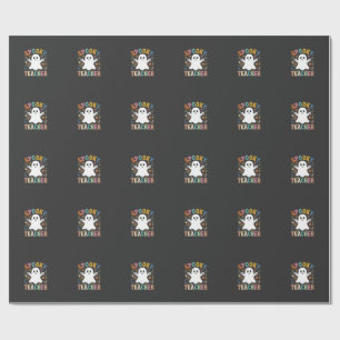 Griezelige leraar Schattig spook Halloween-ontwerp Cadeaupapier