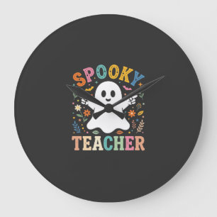Griezelige leraar Schattig spook Halloween-ontwerp Grote Klok