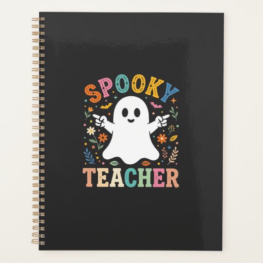 Griezelige leraar Schattig spook Halloween-ontwerp Planner (Voorkant)