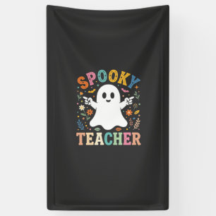 Griezelige leraar Schattig spook Halloween-ontwerp Spandoek