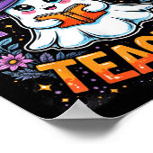 Griezelige leraar Schattig spook leest boek Grappi Poster (Hoek)