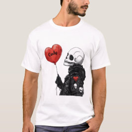 Griezelige Liefje - Op maat gemaakte Schedel met B T-shirt