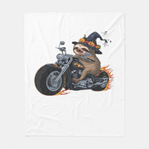 Griezelige Luiaard Motorrit Halloween Biker Pret C Fleece Deken