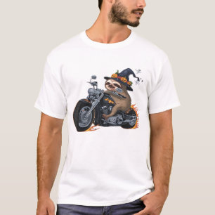 Griezelige Luiaard Motorrit Halloween Biker Pret C T-shirt