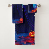 Griezelige Maan Doodskreet Design Bad Handdoek (Insitu)