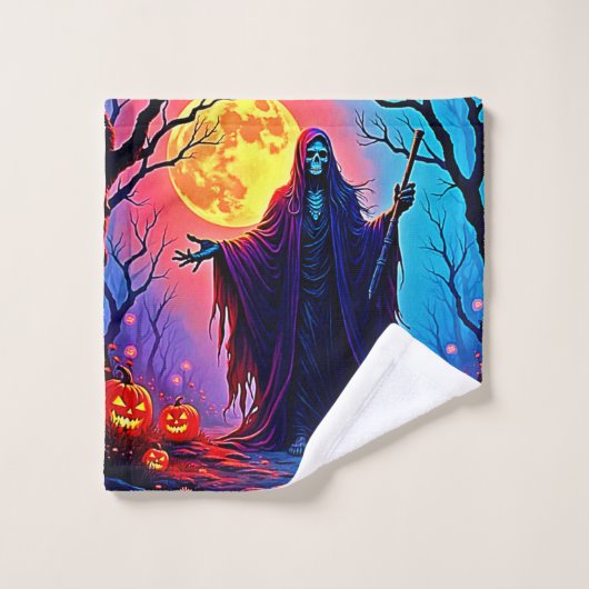 Griezelige Maan Doodskreet Design Bad Handdoek (Wasdoekje)