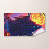 Griezelige Maan Doodskreet Design Bad Handdoek (Handdoek)