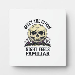 Griezelige Maan Schedel Halloween Grafische Shirt_ Fotoplaat