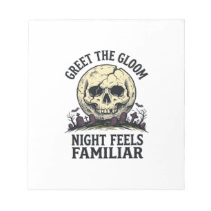 Griezelige Maan Schedel Halloween Grafische Shirt_ Notitieblok