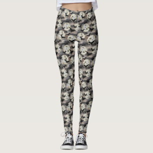 Griezelige Maan Vleermuis Patroon Halloween Leggin Leggings