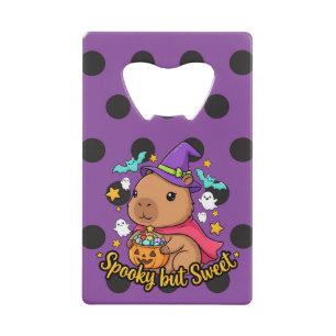 Griezelige maar Lieve Capybara Heks Halloween Creditkaart Flessenopener