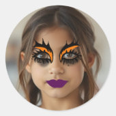 Griezelige Make-up Ronde Sticker (Voorkant)