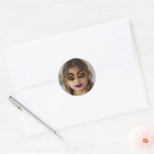 Griezelige Make-up Ronde Sticker (Envelop)