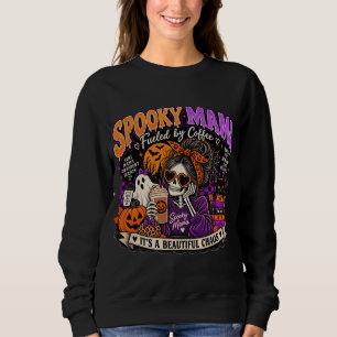 Griezelige Mama Aangedreven door Koffie Halloween Trui