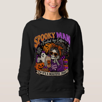 Griezelige Mama Aangedreven door Koffie Halloween  Trui