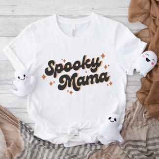 Griezelige Mama Halloween Retro Tekst Ontwerp T-shirt