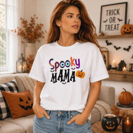 Griezelige Mama Oogbal Pompoen Halloween Typografi Tri-Blend Shirt