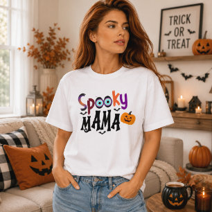 Griezelige Mama Oogbal Pompoen Halloween Typografi Tri-Blend Shirt