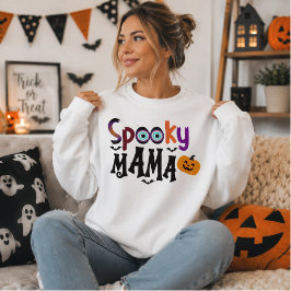 Griezelige Mama Oogbal Pompoen Halloween Typografi Trui