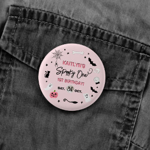 Griezelige! Meisjes Halloween 1e verjaardagsfeestj Ronde Button 3,2 Cm