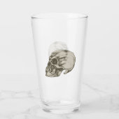 Griezelige menselijke schedel glas (Achterkant)